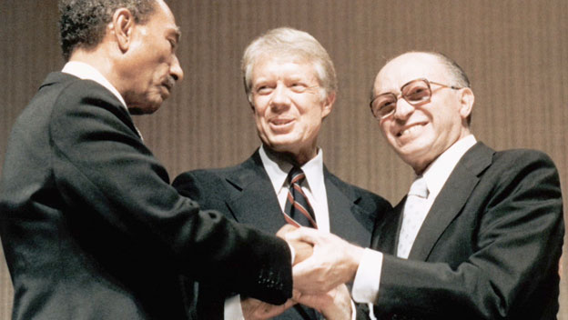 Menachem Begin at Camp David Summit