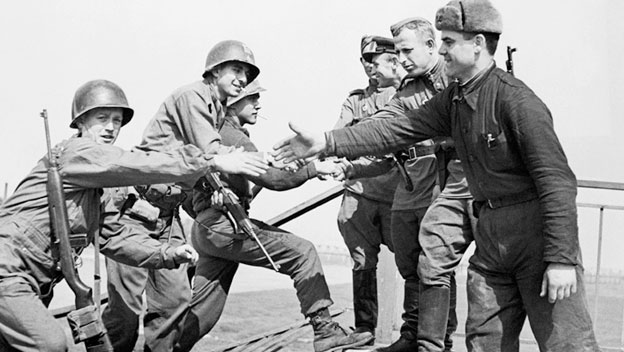 Meeting of U.S. and Soviet Forces on the Elbe River