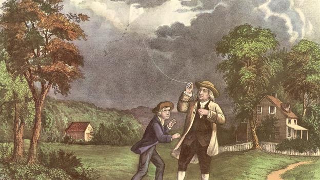Franklin flies kite during thunderstorm - Jun 10, 1752 - HISTORY.com