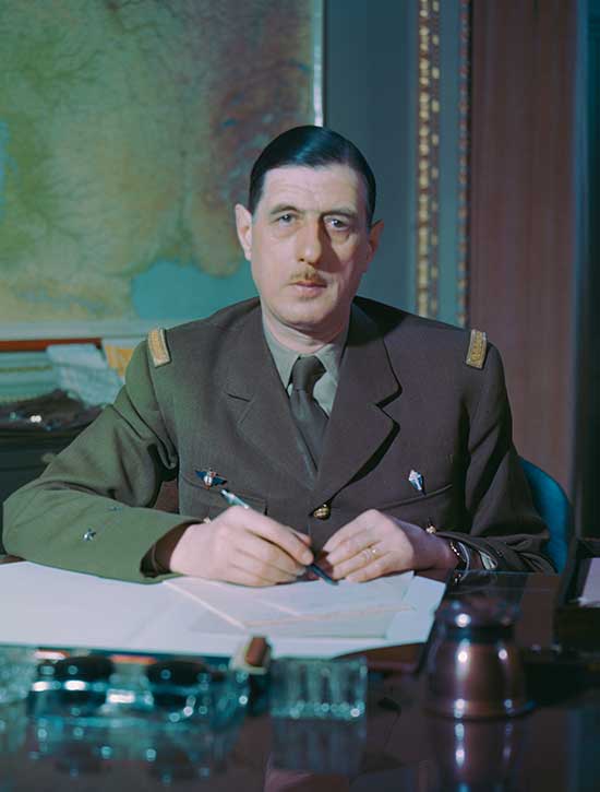 Portrait of Free French Leader De Gaulle
