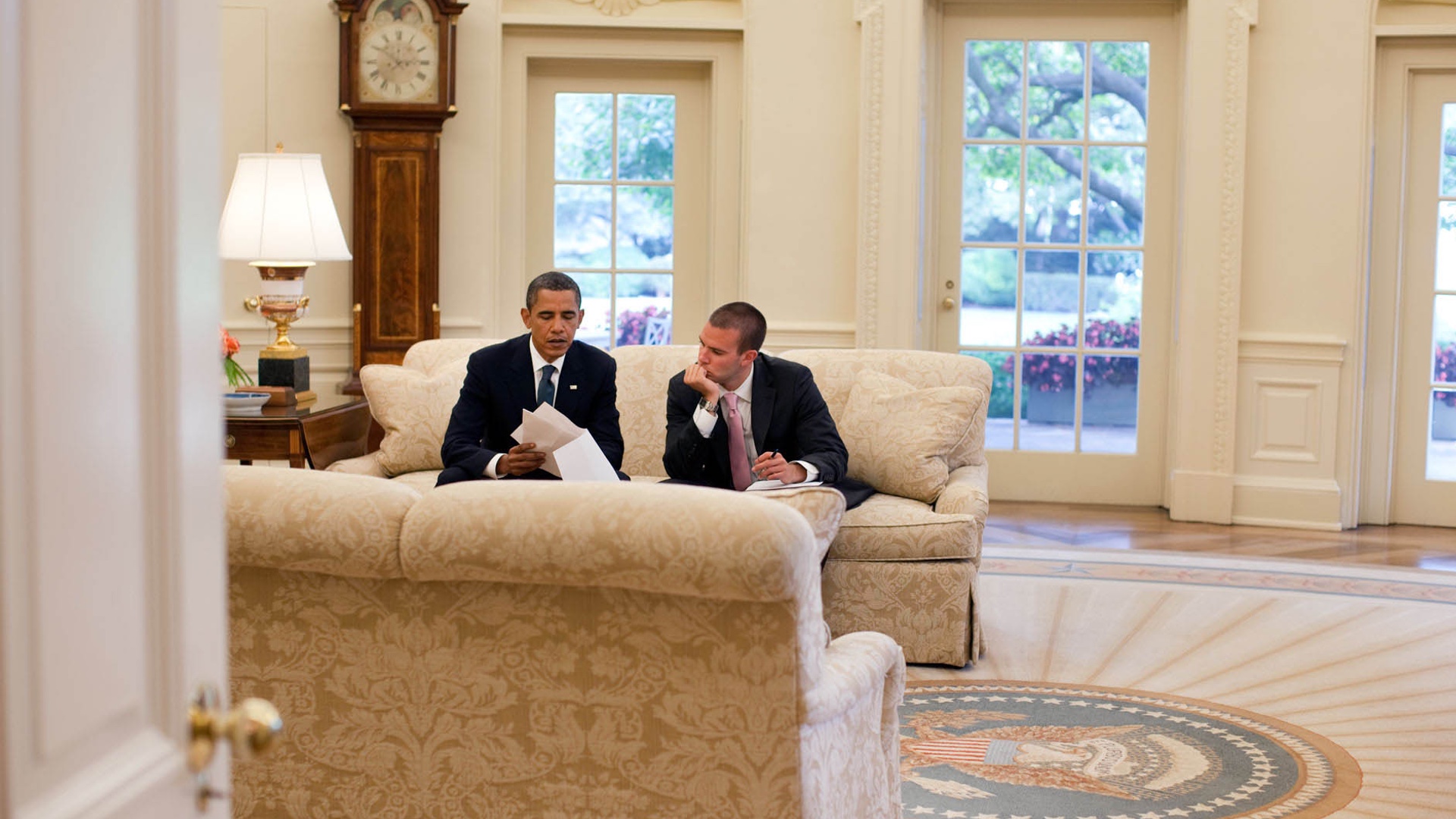 President Barak Obama with Jon Favreau